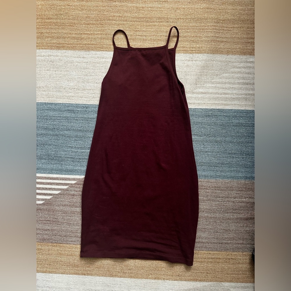 American Apparel Burgundy Midi Dress